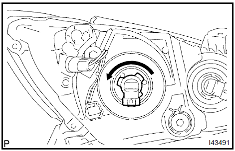 Remove headlamp, No.1 Bulb