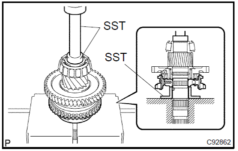  Install transmission clutch hub No.1