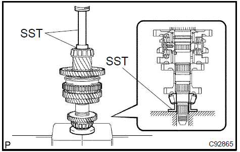 Install output shaft front bearing