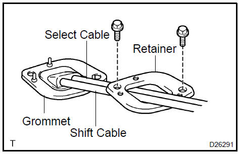 Remove floor shift cable transmission control select