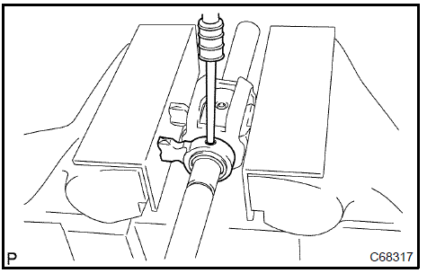 b. Remove the shift lever assy select return spring No.1 and