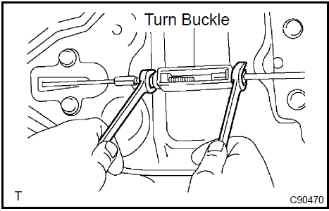 c. Remove the lock nut, adjusting nut, clip and disconnect