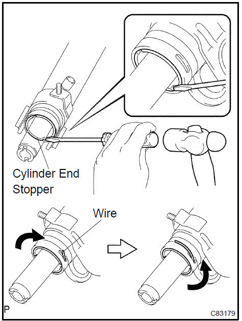  Remove cylinder end stopper