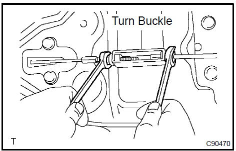 c. Remove the 2 bolts and parking brake cable assy No.4.