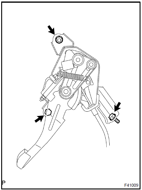  Install parking brake control pedal assy