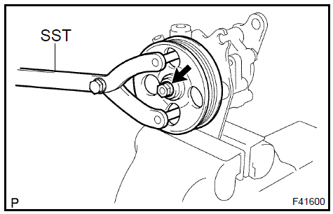 Remove vane pump pulley (type a vane pump)