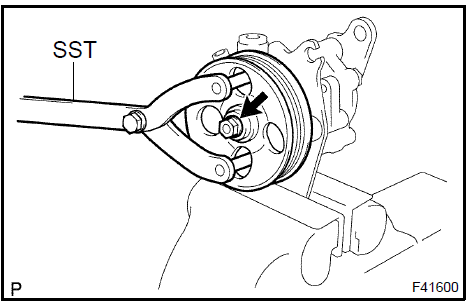 Install vane pump pulley (type a vane pump