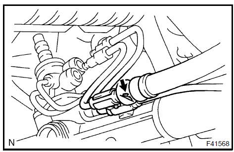 b. Remove the 2 bolts, nuts and rack & pinion power steering