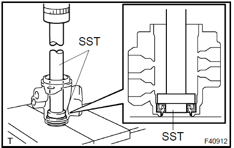c. Using SST and a press, install the control valve upper