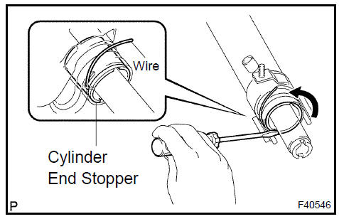  Install cylinder end stopper