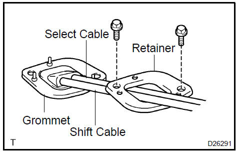 Remove floor shift cable transmission control shift
