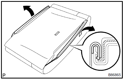 b. Turn back the separate type rear seat back cover and remove