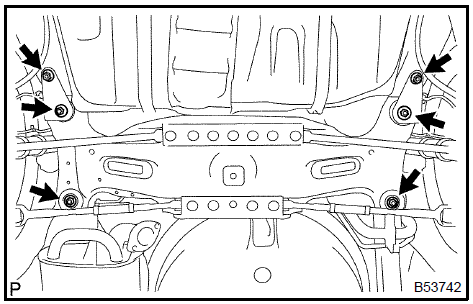 Remove rear suspension member sub-assy