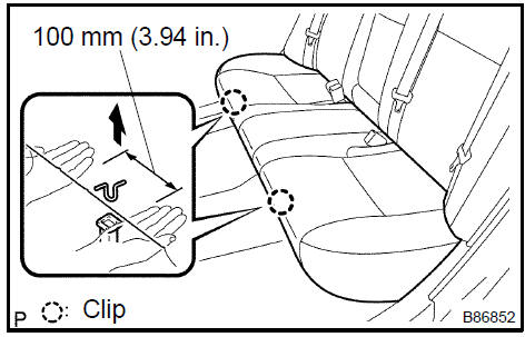 Remove rear seat cushion assy