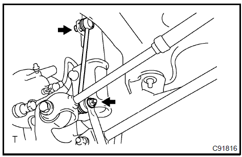 Remove rear stabilizer link assy LH