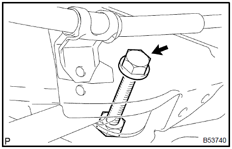 c. Remove the bolt, nut and strut rod from rear axle carrier.