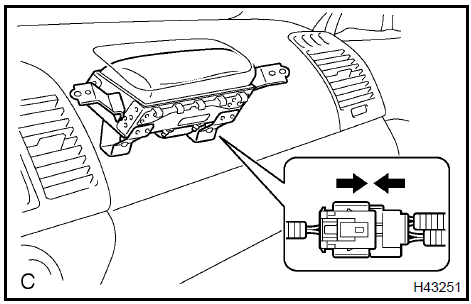 Connect front passenger airbag assy connector