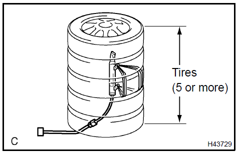 3. Tie the tires together with 2 wire harnesses.