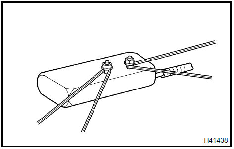 3. Position the front seat airbag assy inside the tire