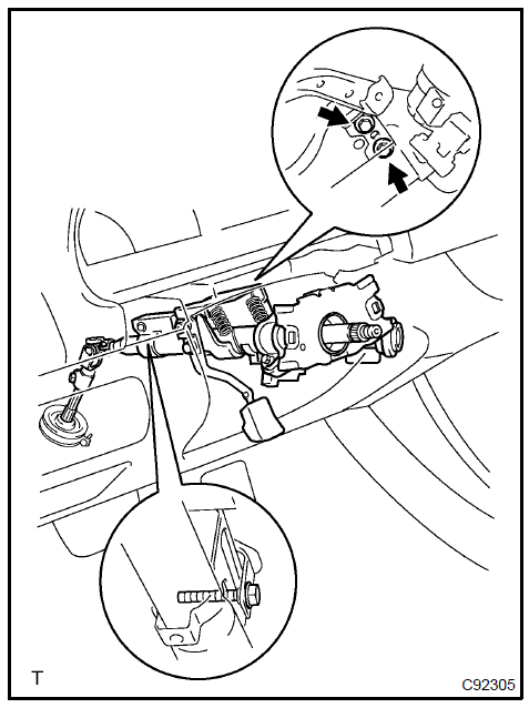 Remove steering column assy