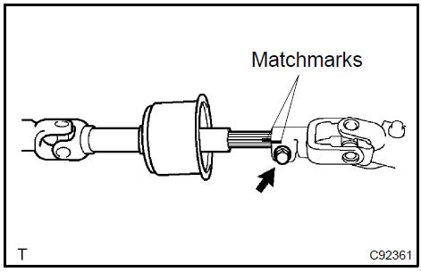 Remove steering intermediate shaft assy