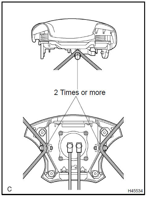 4. Face the airbag deployment side of the horn button