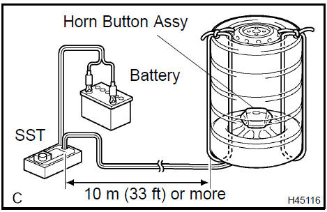 g. Dispose of the horn button assy.