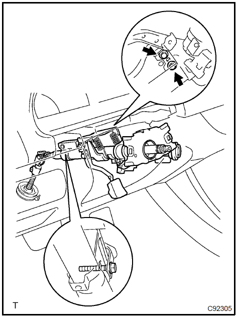 Remove steering column assy