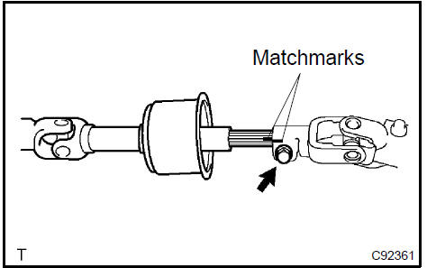 Remove steering intermediate shaft sub-assy