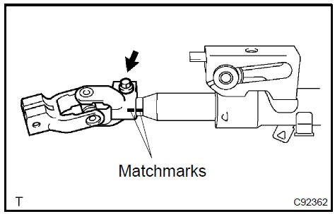 Remove steering sliding yoke sub-assy