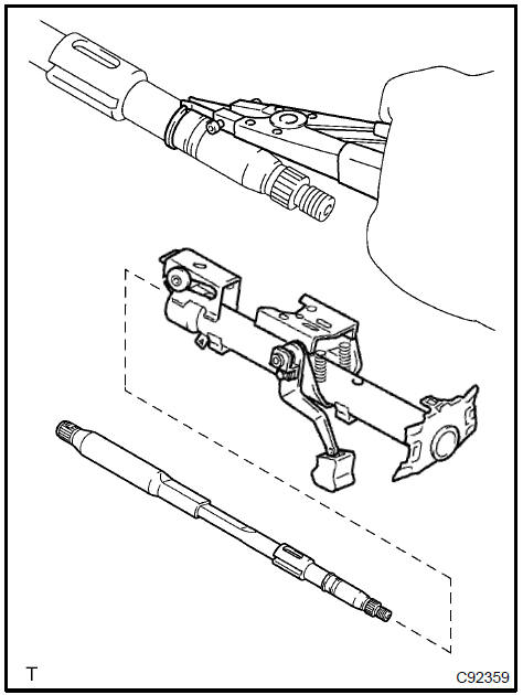 c. Using a snap ring expander, install a new steering main