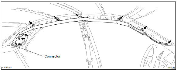 5. INSTALL CURTAIN SHIELD AIR BAG ASSY LH