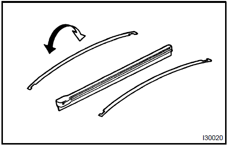 b. Install the wiper rubber LH so that the head part (Longer