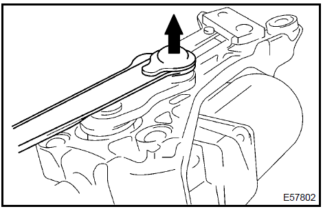 b. Remove the 3 bolts and windshield wiper motor assy from