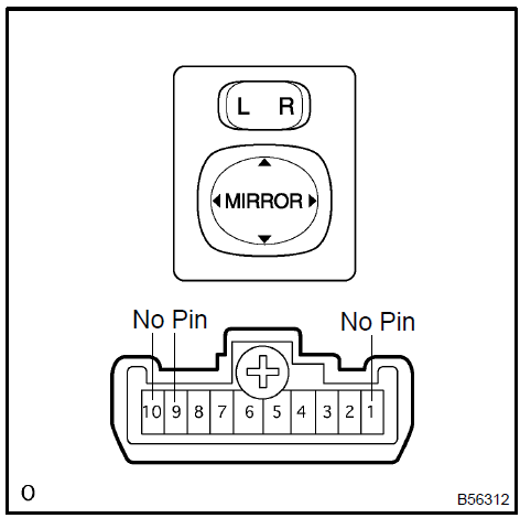 Inspect outer mirror switch assy