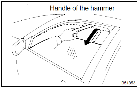 4. During DOWN operation, check that the door glass does not