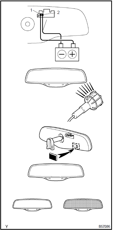 Inspect inner rear view mirror assy