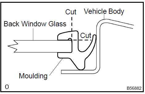 Remove back window moulding outside