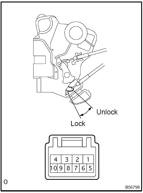 3. INSPECT REAR DOOR W/MOTOR LOCK ASSY RH