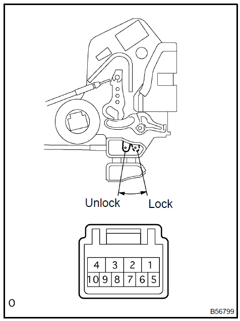 4. INSPECT REAR DOOR W/MOTOR LOCK ASSY LH