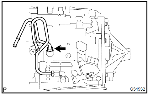 Remove oil cooler inlet tube no.1