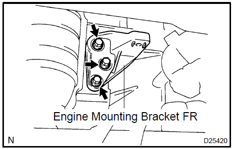  Remove engine mounting bracket FR