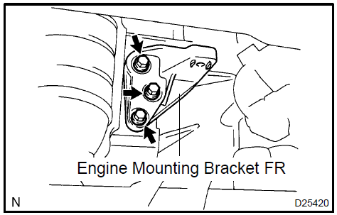 Remove engine mounting bracket fr