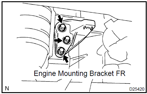 Install engine mounting bracket FR