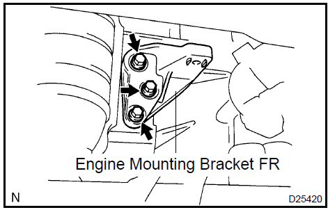 Install engine mounting bracket FR