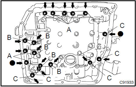 8. INSTALL VALVE BODY OIL STRAINER ASSY