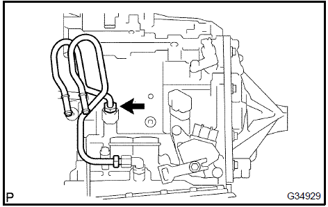 Disconnect oil cooler inlet tube no.1