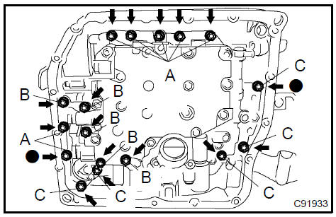 8. INSTALL VALVE BODY OIL STRAINER ASSY