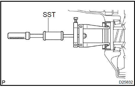 Remove differential side bearing retainer oil seal