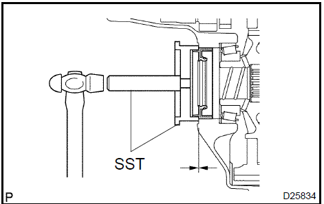 Install transaxle housing oil seal